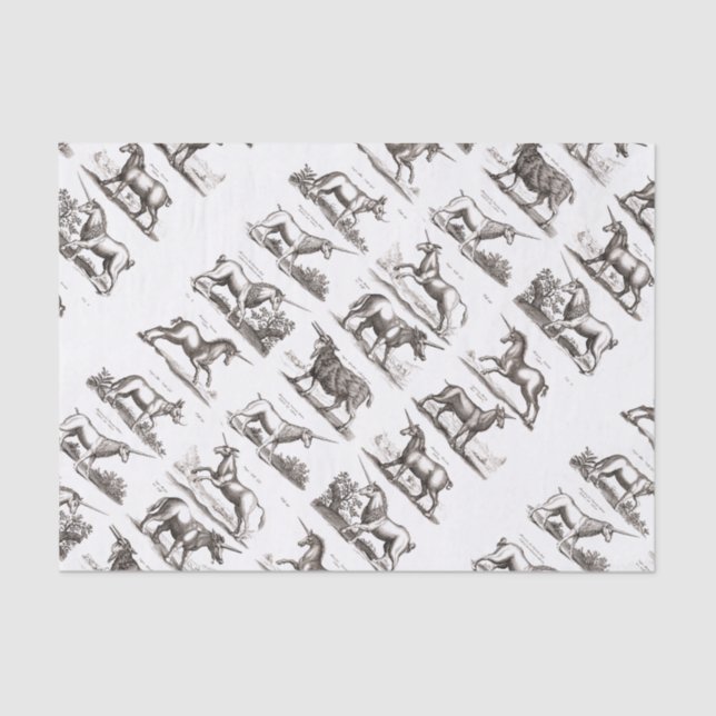 Papel De Seda Criatura Mítica Clásica Unicorniana (Anverso)