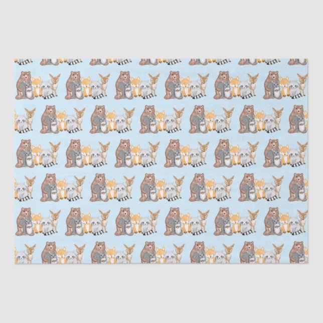 Papel De Seda Criaturas de bosques animales del bosque (Anverso)