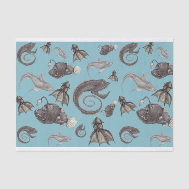 Papel De Seda Criaturas del Mar Profundo (Anverso)