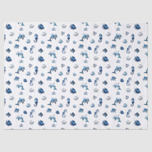 Papel De Seda ¡Criaturas del Océano Azul de la Boda!