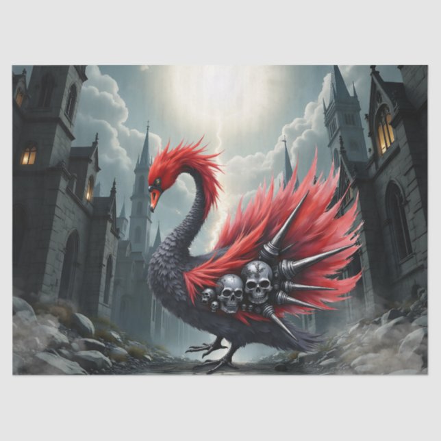 Papel De Seda Crimson Cathedral Swan. (Anverso)