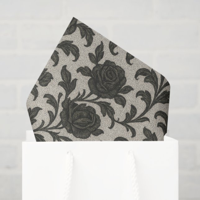 Papel De Seda Crimson Nocturne Bloom Victorian (Bolsa de regalo)