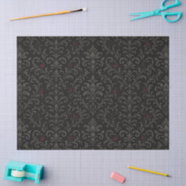 Papel De Seda Crimson Nocturne Bloom Victorian