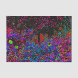 Papel De Seda Crimson Psicodélico Rojo y Amanecer del Jardín Neg