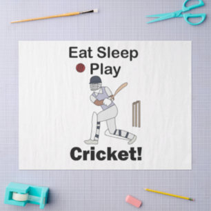 Papel De Seda Críquet Deportes Comer Dormir Jugar Críquet