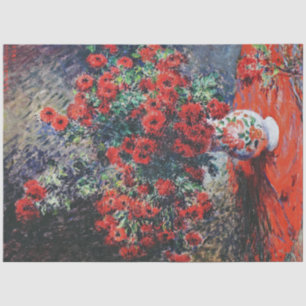 Papel De Seda Crisantemo Rojo, Monet