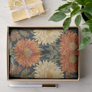 Papel De Seda Crisantemos Florales Art Nouveau de William Morris