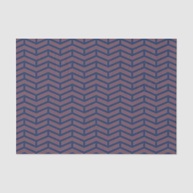 Papel De Seda Crisp Sharp Flechas opuestas Chevron Azul rosado (Anverso)