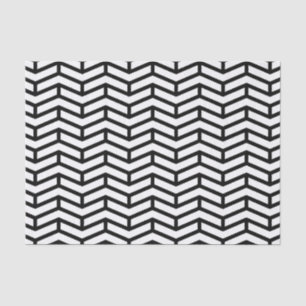 Papel De Seda Crisp Sharp Flechas opuestas Chevron Blanco Negro