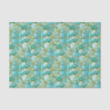 Cristal de Mar Mosaico Acuarela Dorado Verde Aguam