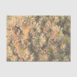 Papel De Seda Cristantemo Floral Vintage Rosa Negro Y Blanco