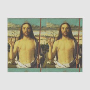 Papel De Seda Cristo bendiciendo por Giovanni Bellini  