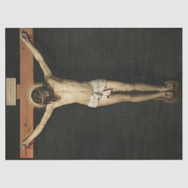 Papel De Seda Cristo crucificado en la cruz (fe) (Velázquez) (Anverso)
