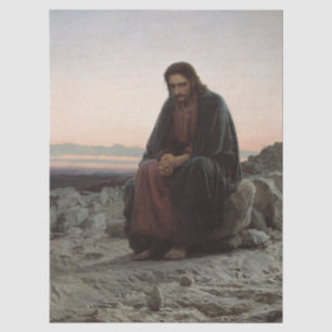 Papel De Seda Cristo en el desierto de Iván Kramskói 