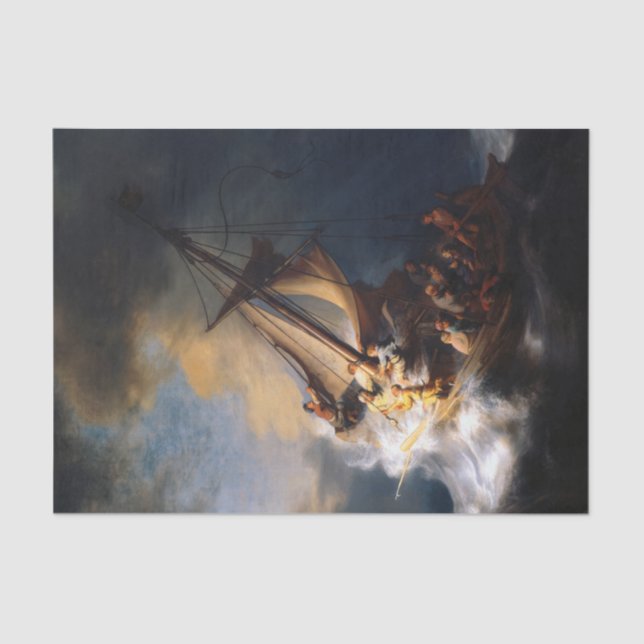 Papel De Seda Cristo en la tormenta en el mar de Galilea, 1633 (Anverso)