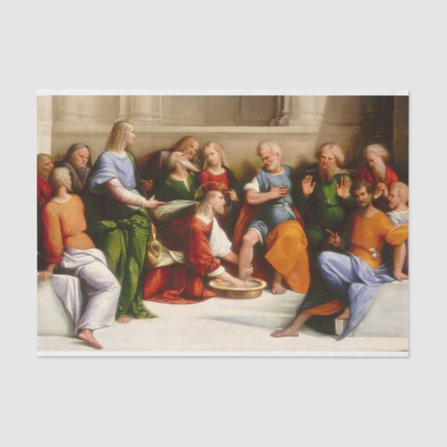 Papel De Seda Cristo lavando los pies de los discípulos, Garofal (Anverso)