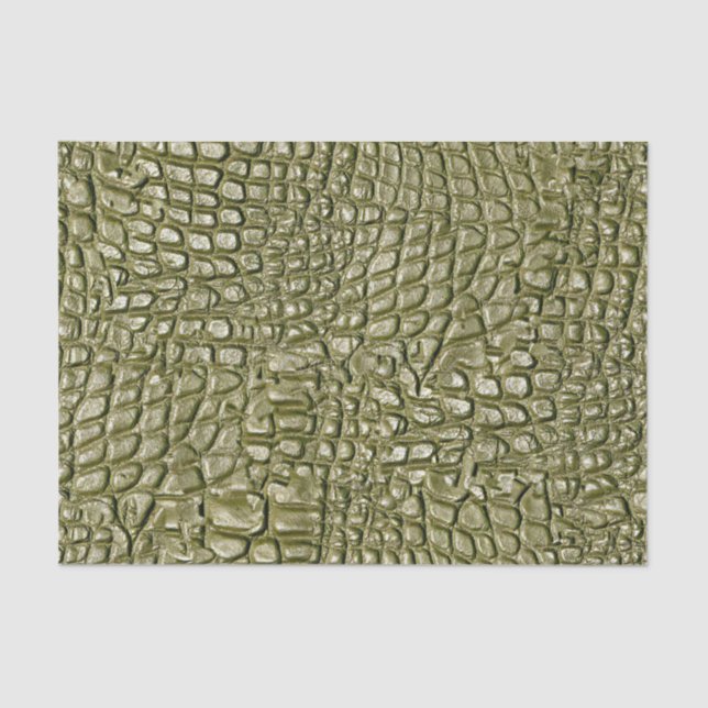 Papel De Seda Crocodile Print Gold Green (Anverso)