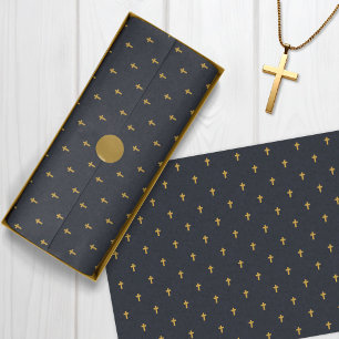 Papel De Seda Crosses - Faux Mustard Gold en graffito