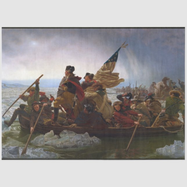 Papel De Seda Crossing Delaware 1776: General George Washington (Anverso)