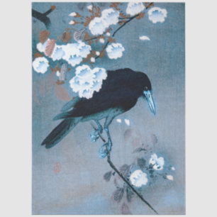 Papel De Seda Crow and Blossom de Ohara Koson Decoupage