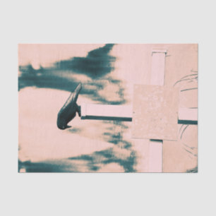 Papel De Seda Crow Gothic Beige Green Art Decoupage