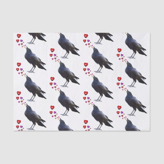 Papel De Seda Crow Hearts Tissue Paper (Anverso)