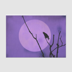 Papel De Seda Crow Silhouette Lavender Purple Moon
