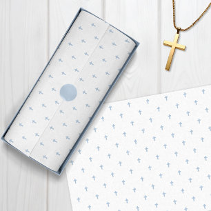 Papel De Seda Cruces - Azul claro