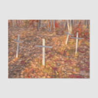 Cruces de cementerio gótico hojas de otoño arte de