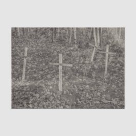 Papel De Seda Cruces de cementerio gótico Sepia Otoño Antiguo