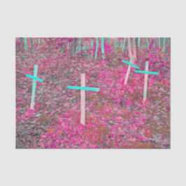 Papel De Seda Cruces de Pascua Arte de Cementerio Rosa Turquesa