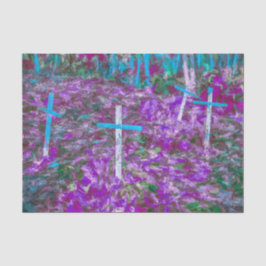 Papel De Seda Cruces de Pascua Azul Violeta Verde Arte Cementeri