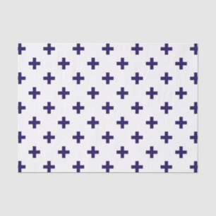 Papel De Seda Cruces de polka azul marino sobre blanco
