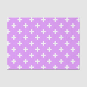 Papel De Seda Cruces de polka blanca sobre lila