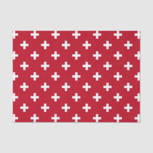 Papel De Seda Cruces de polka blanca sobre rojo