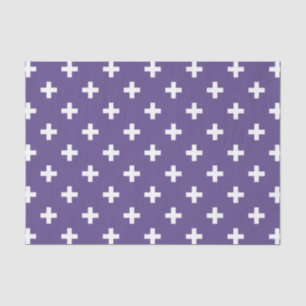 Papel De Seda Cruces de polka blanca sobre ultravioleta