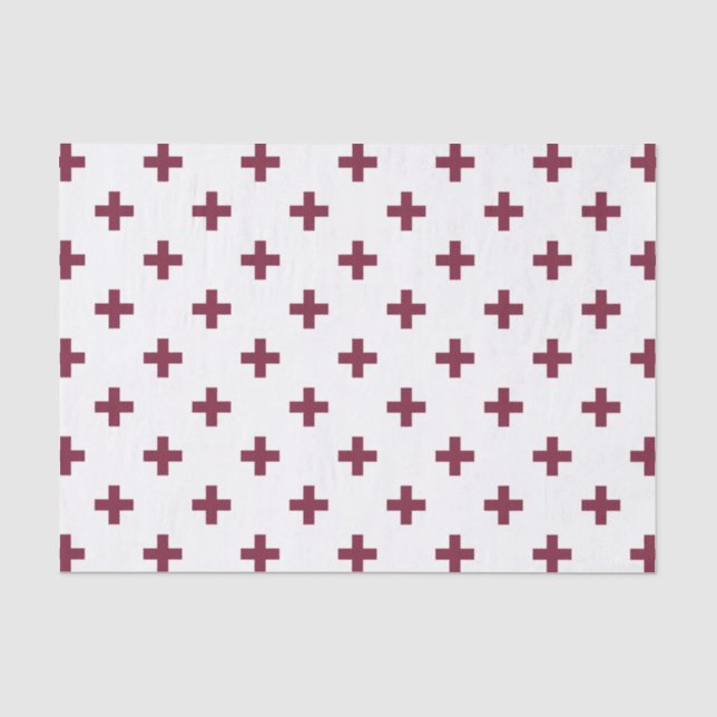 Papel De Seda Cruces de polka de moras sobre blanco (Anverso)