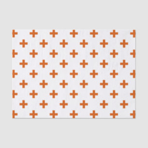Papel De Seda Cruces de polka naranja sobre blanco