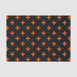 Papel De Seda Cruces de polka naranja sobre negro