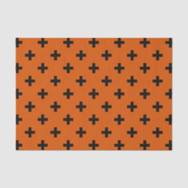 Papel De Seda Cruces de polka negra sobre naranja