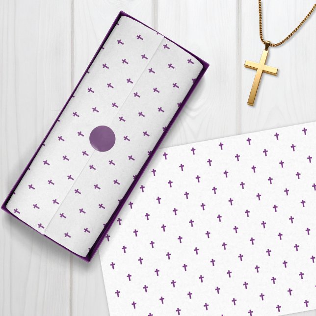 Papel De Seda Cruces - Púrpura (Crosses - Purple Tissue Paper)