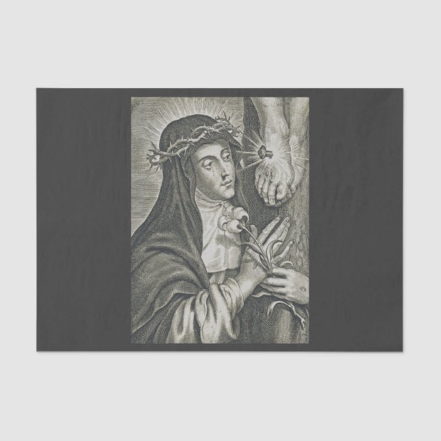 Papel De Seda Cruikifixión de Santa Catalina de Siena Arte Noir  (Anverso)