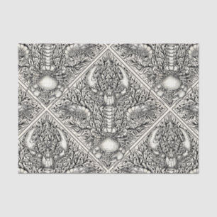 Papel De Seda Crustáceo en blanco y negro