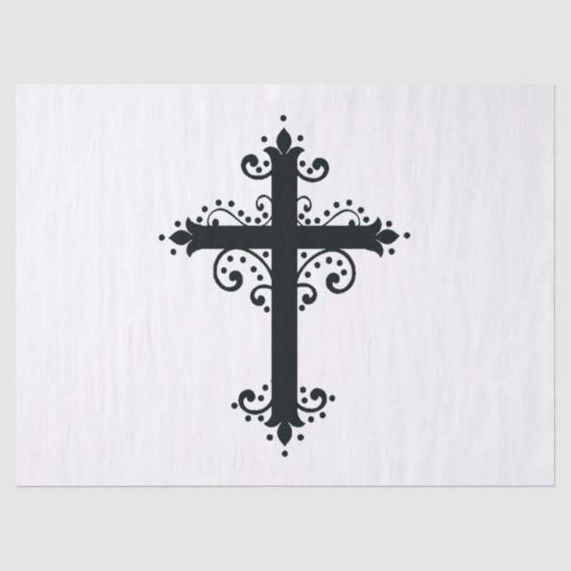 Papel De Seda Cruz Artística Tallada Ornamental Premium (Anverso)