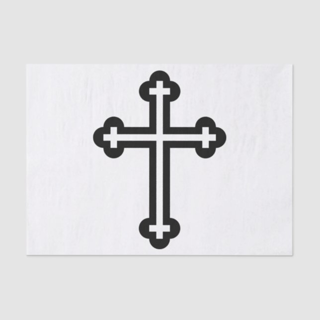 Papel De Seda Cruz cristiana negra (Anverso)