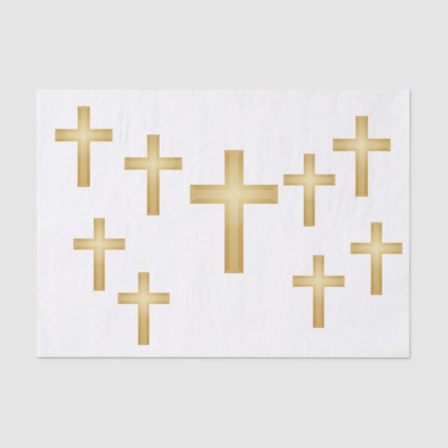Papel De Seda Cruz de Oro Cristiana (Anverso)