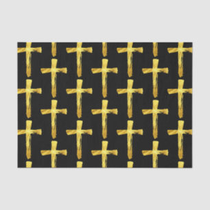 Papel De Seda Cruz del Cepillo de Oro - Crucifijo religioso cris