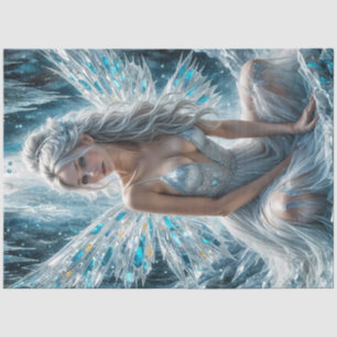 Papel De Seda Crystal Frost Fairy Gothic Winter Decoupage Paper