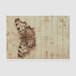 Papel De Seda Cuaderno de notas de mariposa sepia descolorida co