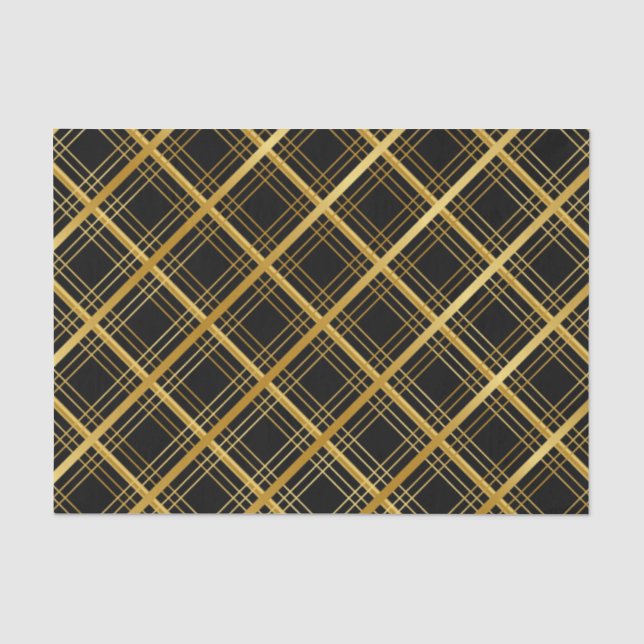 Papel De Seda Cuadrado negro y dorado (Anverso)